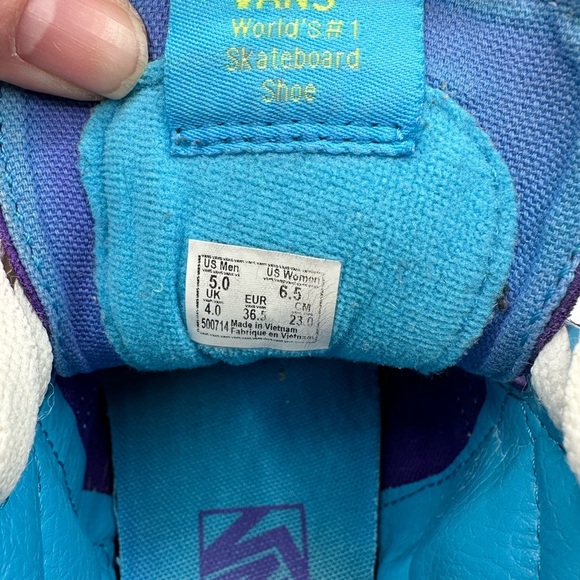 Vans Purple and Blue Checkered Sneakers - Picture 4 of 5